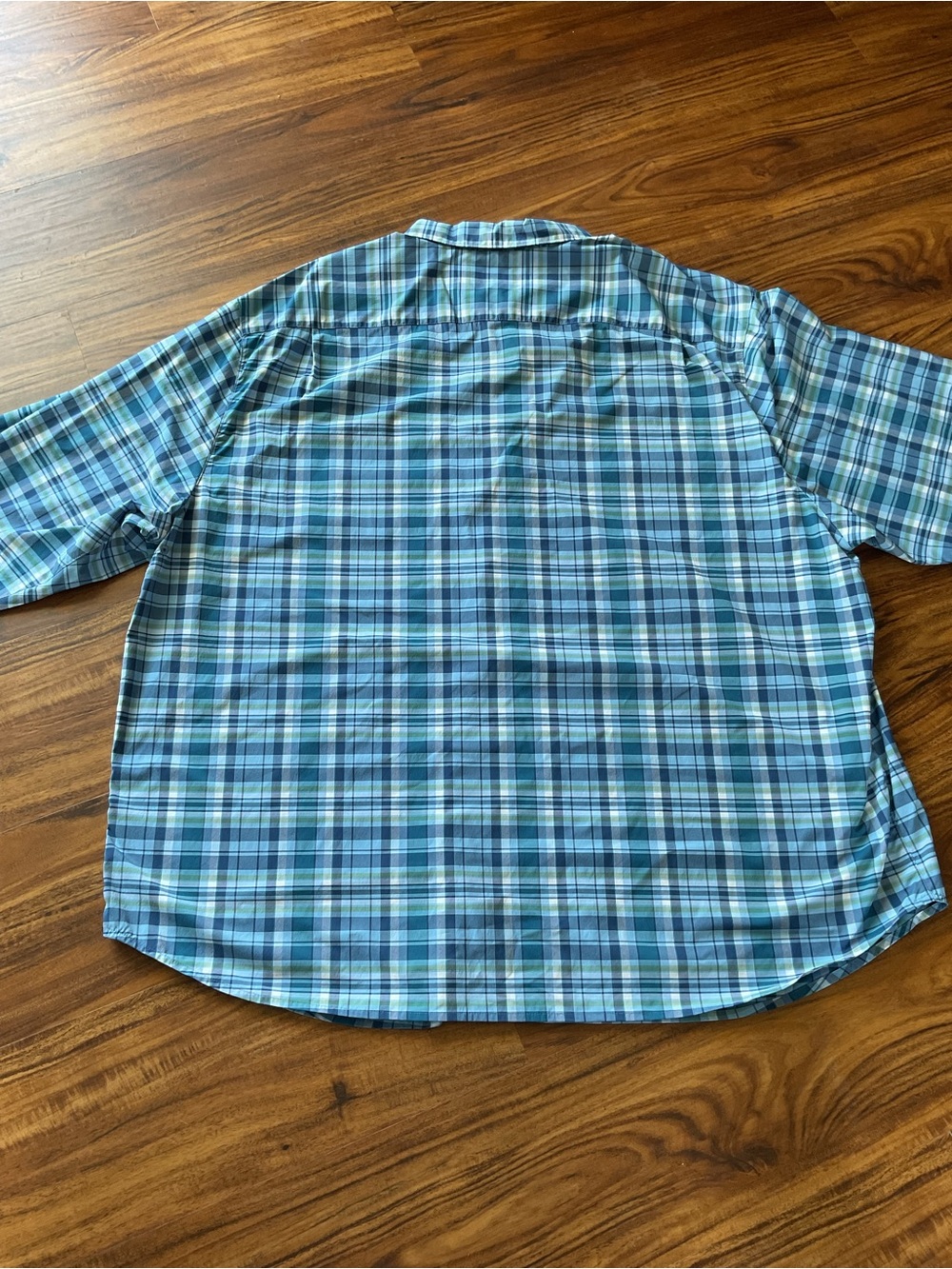 Tommy Bahama Siesta Key Shirt 3XLB Big Tall Blue Teal Plaid IslandZone Stretch - Picture 7 of 7